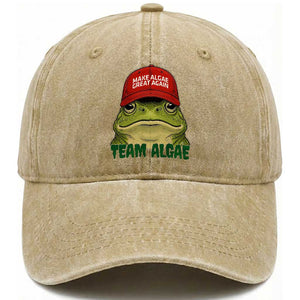 Make Algae Great Again Washed Cotton Baseball Cap Funny Political Satire Nature Lover Gift TS14 Print Your Wear