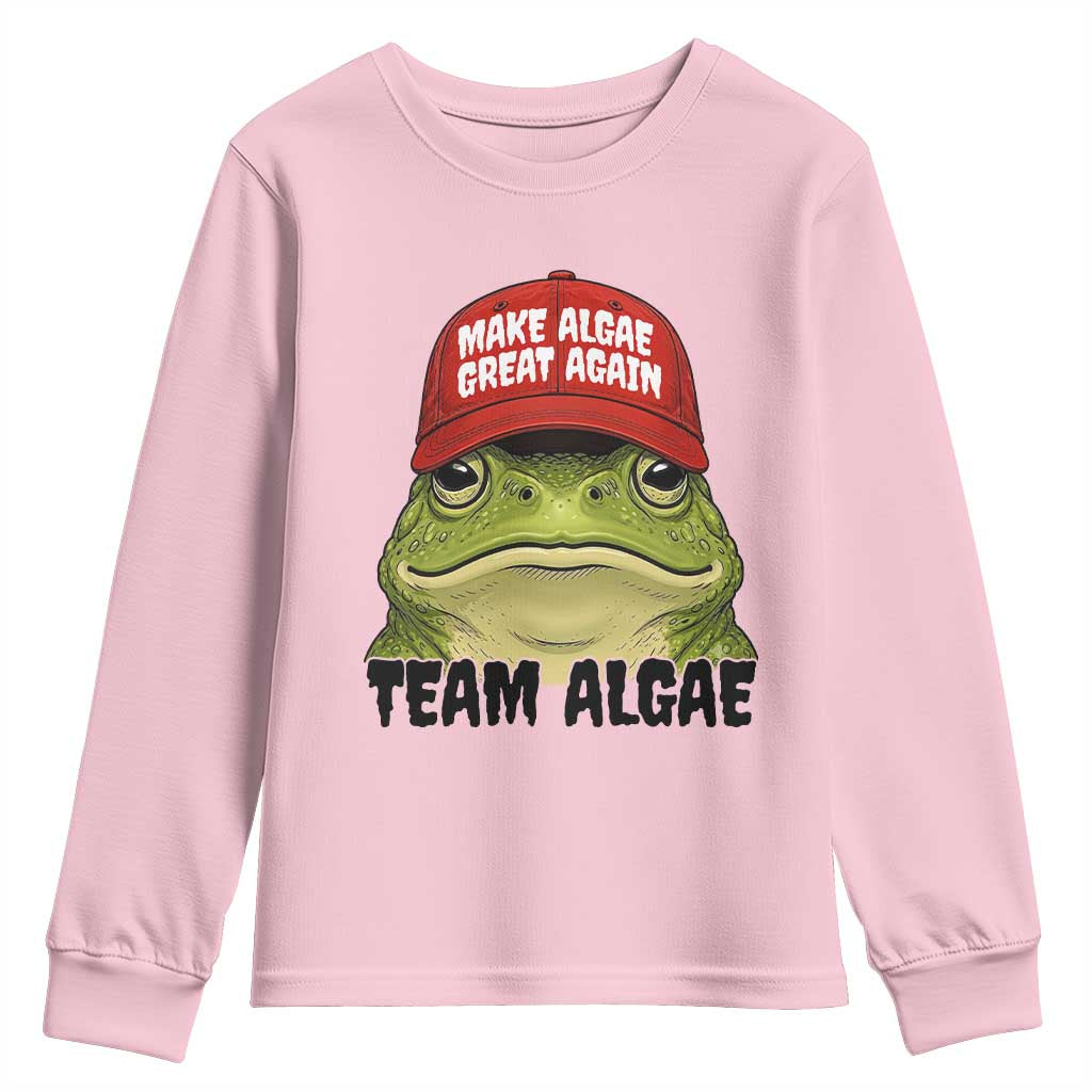 Make Algae Great Again Youth Sweatshirt Funny Political Satire Nature Lover Gift TS14 Light Pink Print Your Wear