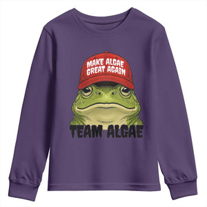 Make Algae Great Again Youth Sweatshirt Funny Political Satire Nature Lover Gift TS14 Purple Print Your Wear
