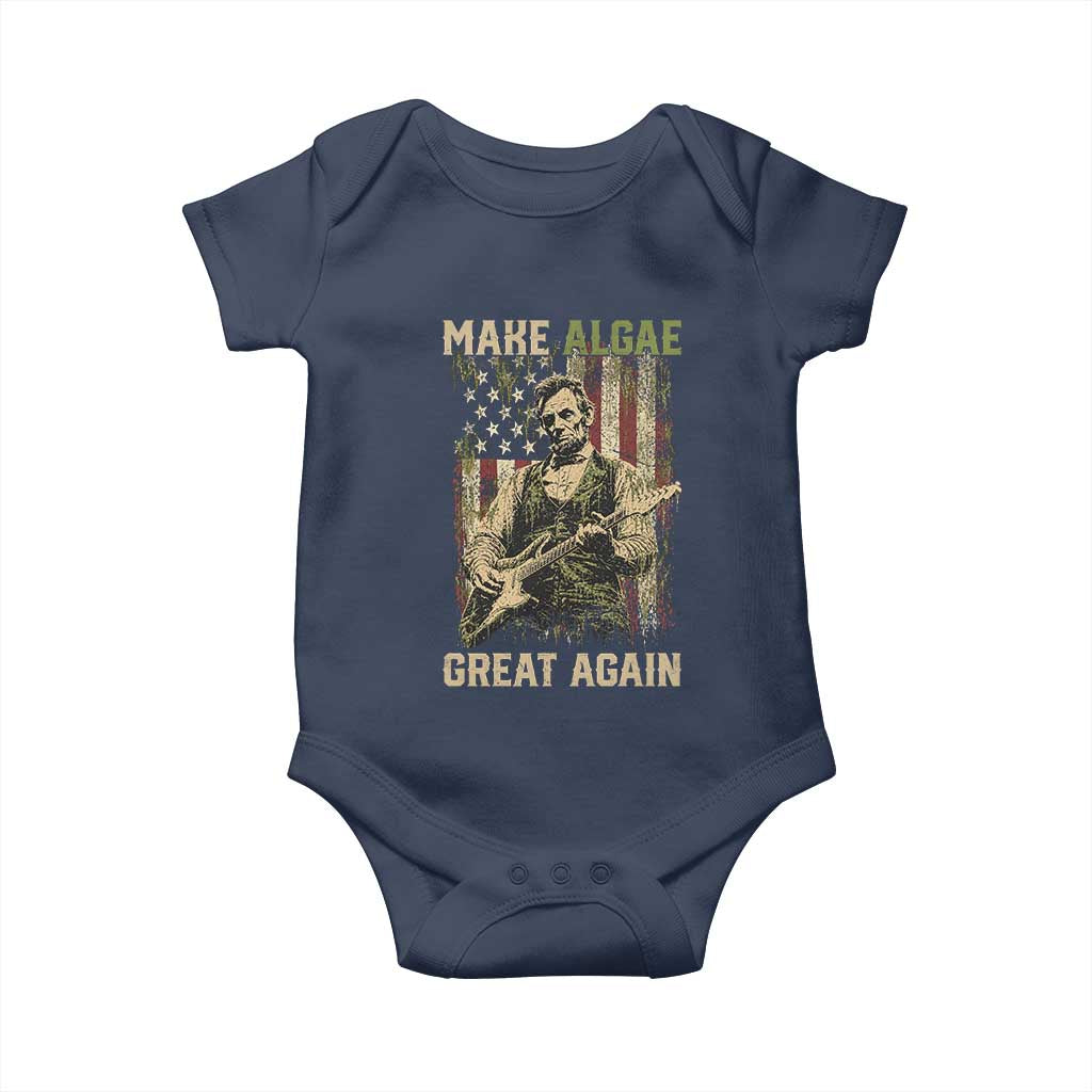 Make Algae Great Again Baby Onesie Funny Lincoln Political Satire Humor TS14 Navy Print Your Wear