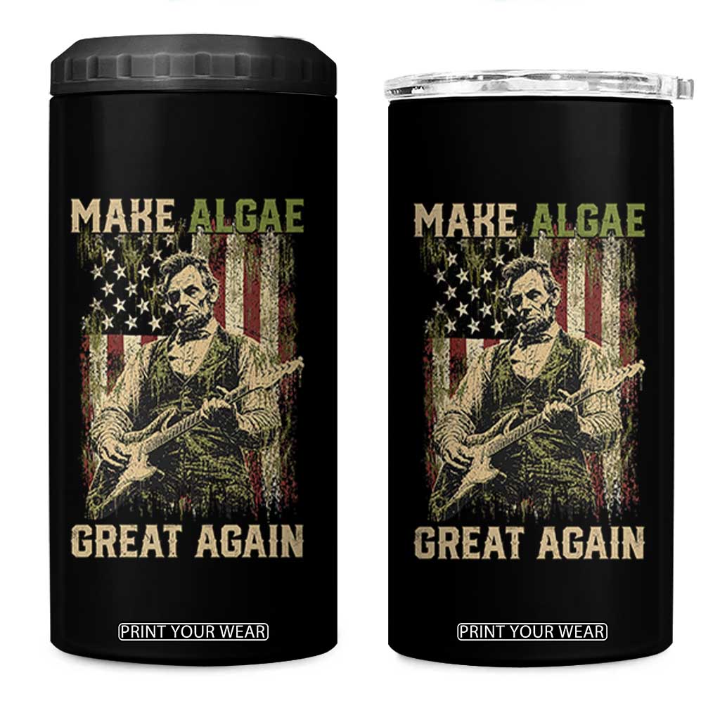 Make Algae Great Again 4 in 1 Can Cooler Tumbler Funny Lincoln Political Satire Humor TS14 One Size: 16 oz Black Print Your Wear