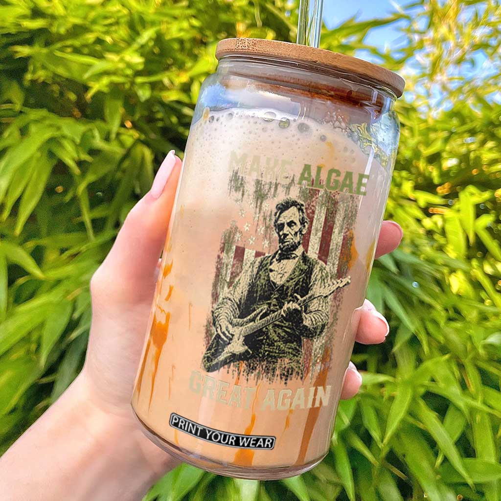 Make Algae Great Again Glass Can Funny Lincoln Political Satire Humor TS14 Black Print Your Wear