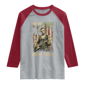 Make Algae Great Again Raglan Shirt Funny Lincoln Political Satire Humor TS14 Heather Gray Heather Red Print Your Wear