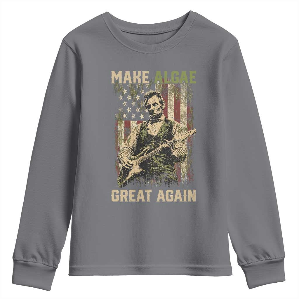 Make Algae Great Again Youth Sweatshirt Funny Lincoln Political Satire Humor TS14 Charcoal Print Your Wear