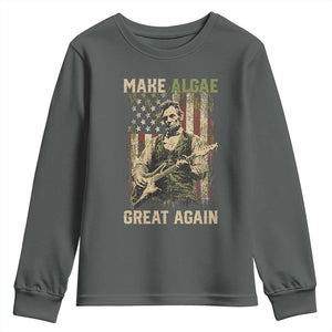Make Algae Great Again Youth Sweatshirt Funny Lincoln Political Satire Humor TS14 Dark Heather Print Your Wear
