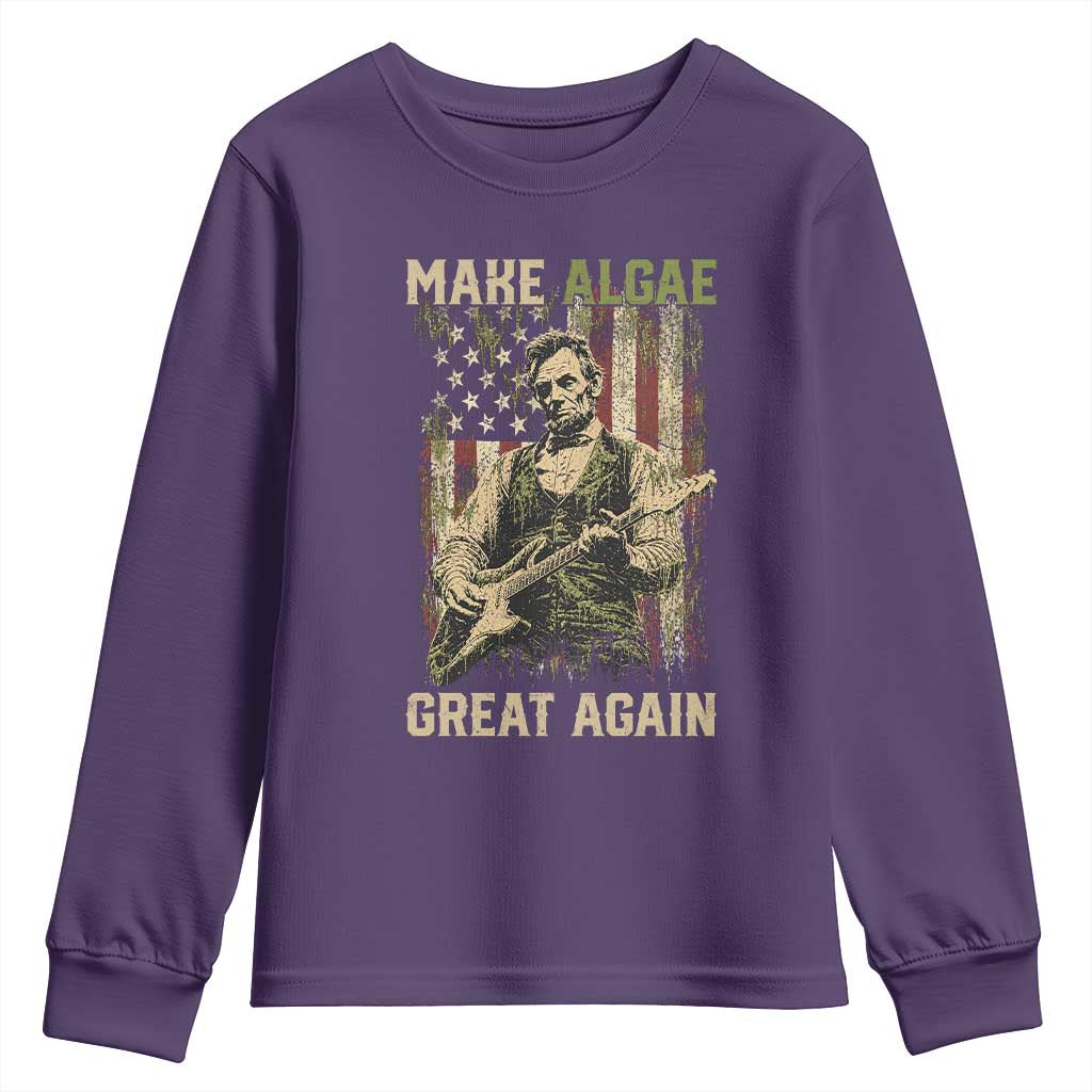 Make Algae Great Again Youth Sweatshirt Funny Lincoln Political Satire Humor TS14 Purple Print Your Wear