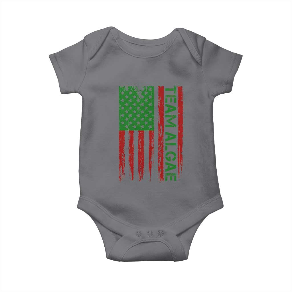 Team Algae Baby Onesie Funny Make Algae Great Again American Flag Political Meme TS14 Charcoal Print Your Wear