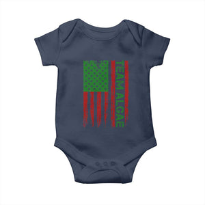 Team Algae Baby Onesie Funny Make Algae Great Again American Flag Political Meme TS14 Navy Print Your Wear
