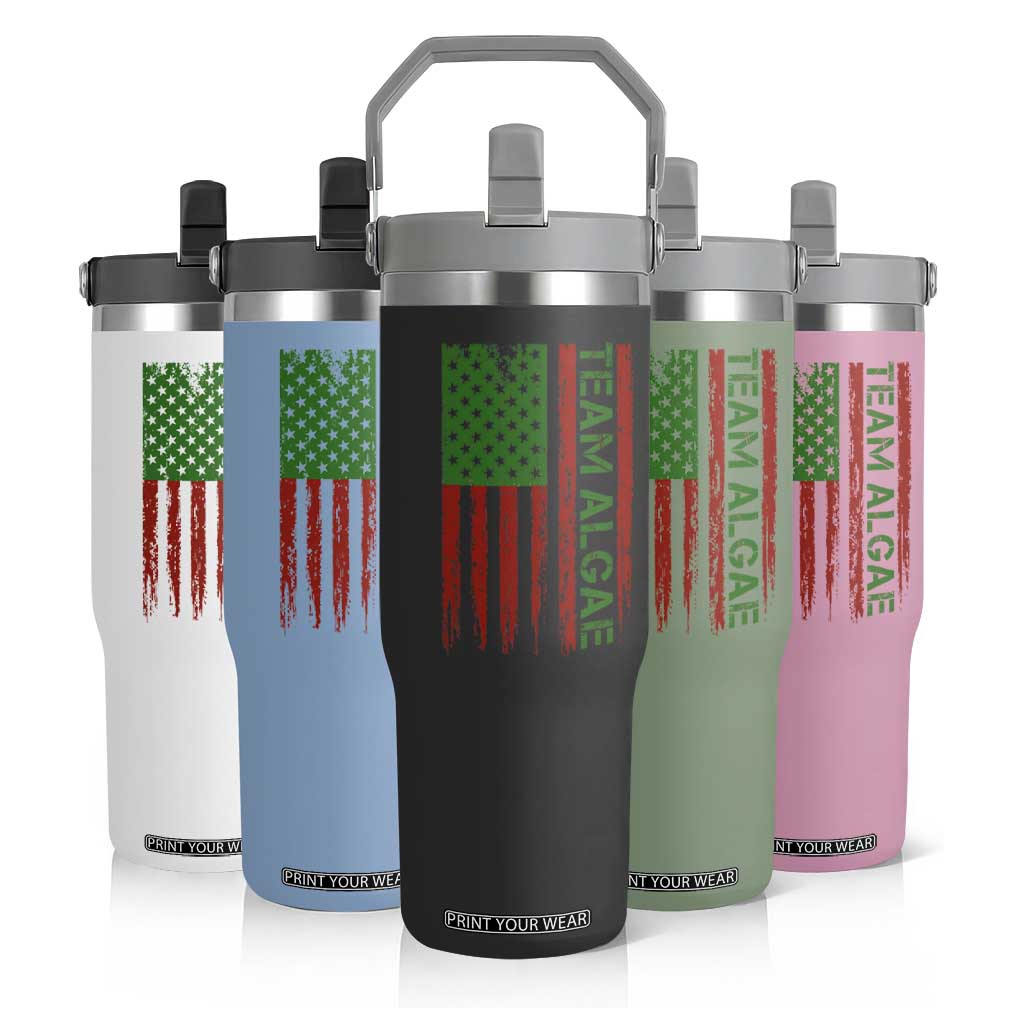 Team Algae Flip Straw Tumbler Funny Make Algae Great Again American Flag Political Meme TS14 Print Your Wear