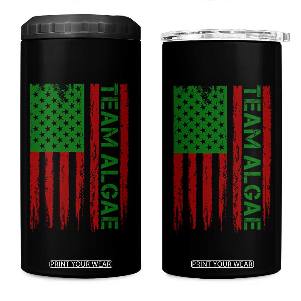 Team Algae 4 in 1 Can Cooler Tumbler Funny Make Algae Great Again American Flag Political Meme TS14 One Size: 16 oz Black Print Your Wear