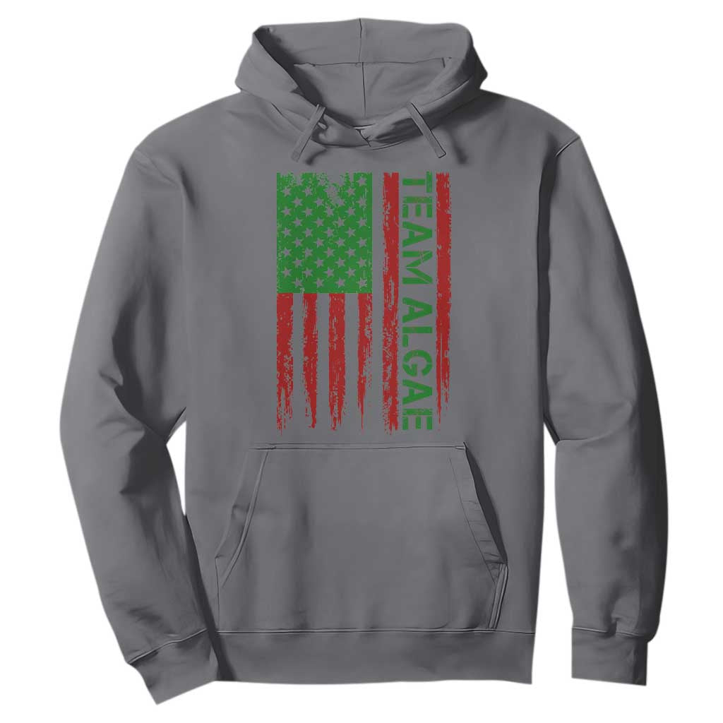 Team Algae Hoodie Funny Make Algae Great Again American Flag Political Meme TS14 S Charcoal Print Your Wear