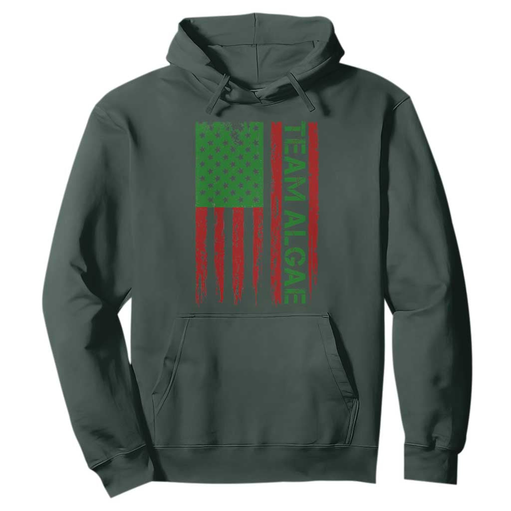 Team Algae Hoodie Funny Make Algae Great Again American Flag Political Meme TS14 Dark Forest Green Print Your Wear