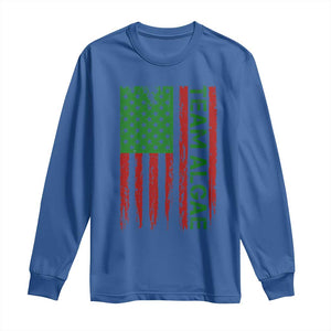 Team Algae Long Sleeve Shirt Funny Make Algae Great Again American Flag Political Meme TS14 Royal Blue Print Your Wear