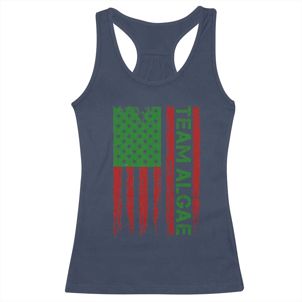 Team Algae Racerback Tank Top Funny Make Algae Great Again American Flag Political Meme TS14 Navy Print Your Wear