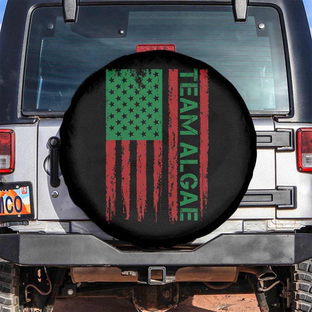 Team Algae Spare Tire Cover Funny Make Algae Great Again American Flag Political Meme TS14 No hole Black Print Your Wear