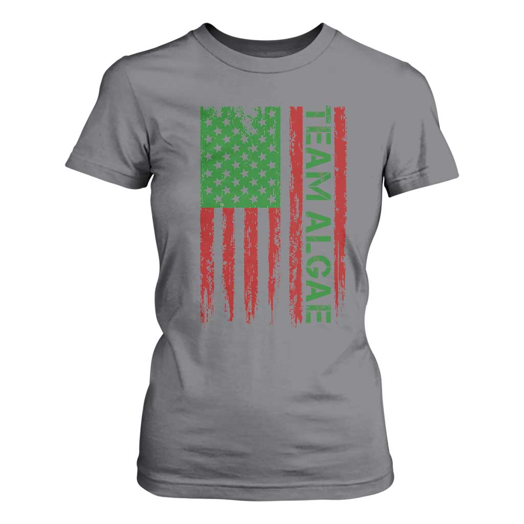 Team Algae T Shirt For Women Funny Make Algae Great Again American Flag Political Meme TS14 Charcoal Print Your Wear