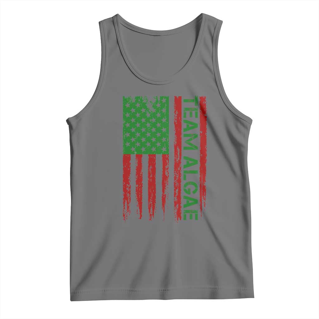 Team Algae Tank Top Funny Make Algae Great Again American Flag Political Meme TS14 Black Heather Print Your Wear