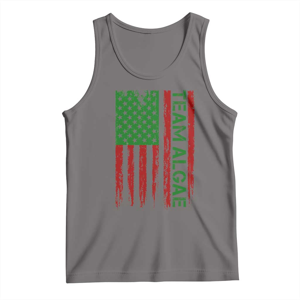 Team Algae Tank Top Funny Make Algae Great Again American Flag Political Meme TS14 Deep Heather Print Your Wear