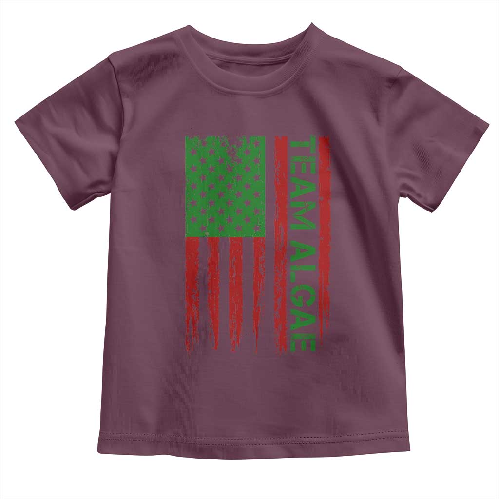 Team Algae Toddler T Shirt Funny Make Algae Great Again American Flag Political Meme TS14 Maroon Print Your Wear