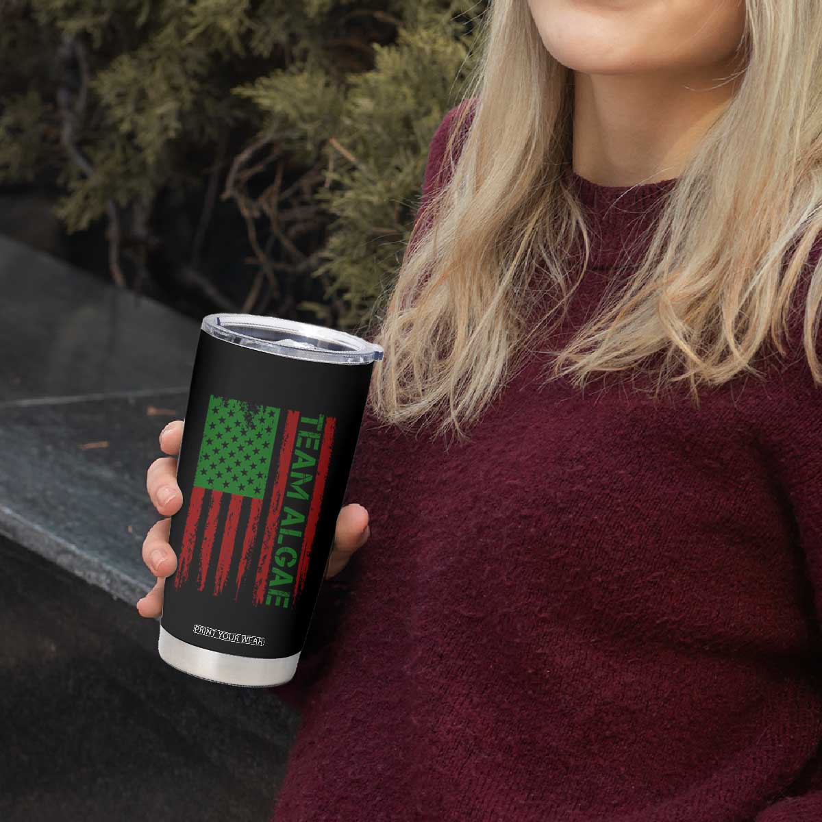 Team Algae Tumbler Cup Funny Make Algae Great Again American Flag Political Meme TS14 Print Your Wear