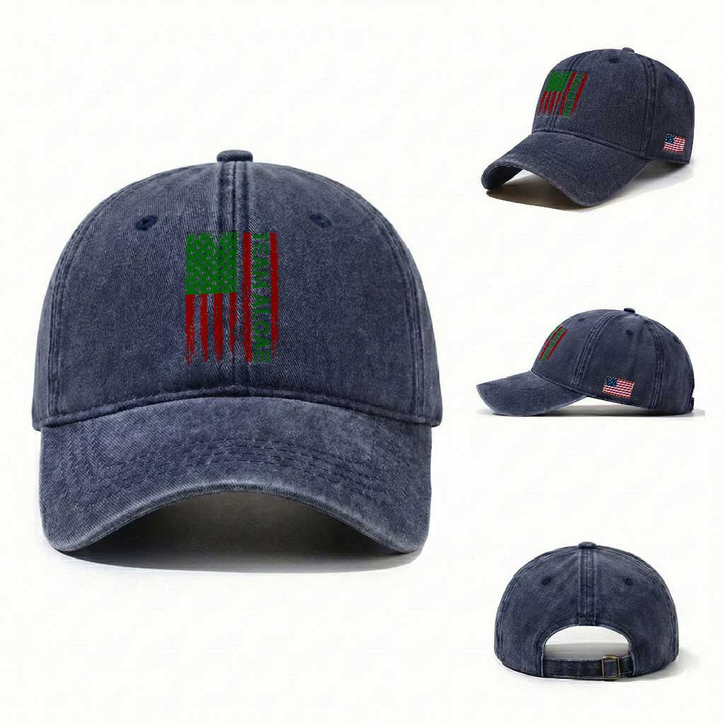 Team Algae Washed Cotton Baseball Cap Funny Make Algae Great Again American Flag Political Meme TS14 Washed Cap Universal Fit Navy Print Your Wear