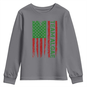 Team Algae Youth Sweatshirt Funny Make Algae Great Again American Flag Political Meme TS14 Charcoal Print Your Wear