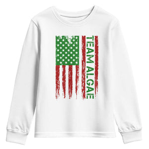 Team Algae Youth Sweatshirt Funny Make Algae Great Again American Flag Political Meme TS14 White Print Your Wear