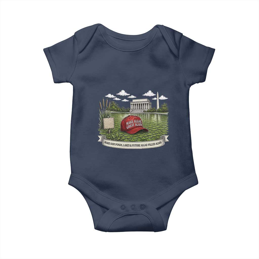 Make Algae Great Again Baby Onesie Funny Political Satire Humor TS14 Navy Print Your Wear