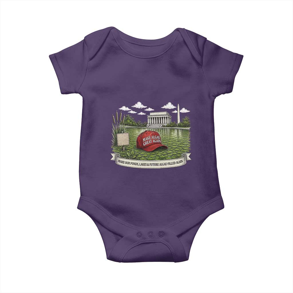 Make Algae Great Again Baby Onesie Funny Political Satire Humor TS14 Purple Print Your Wear