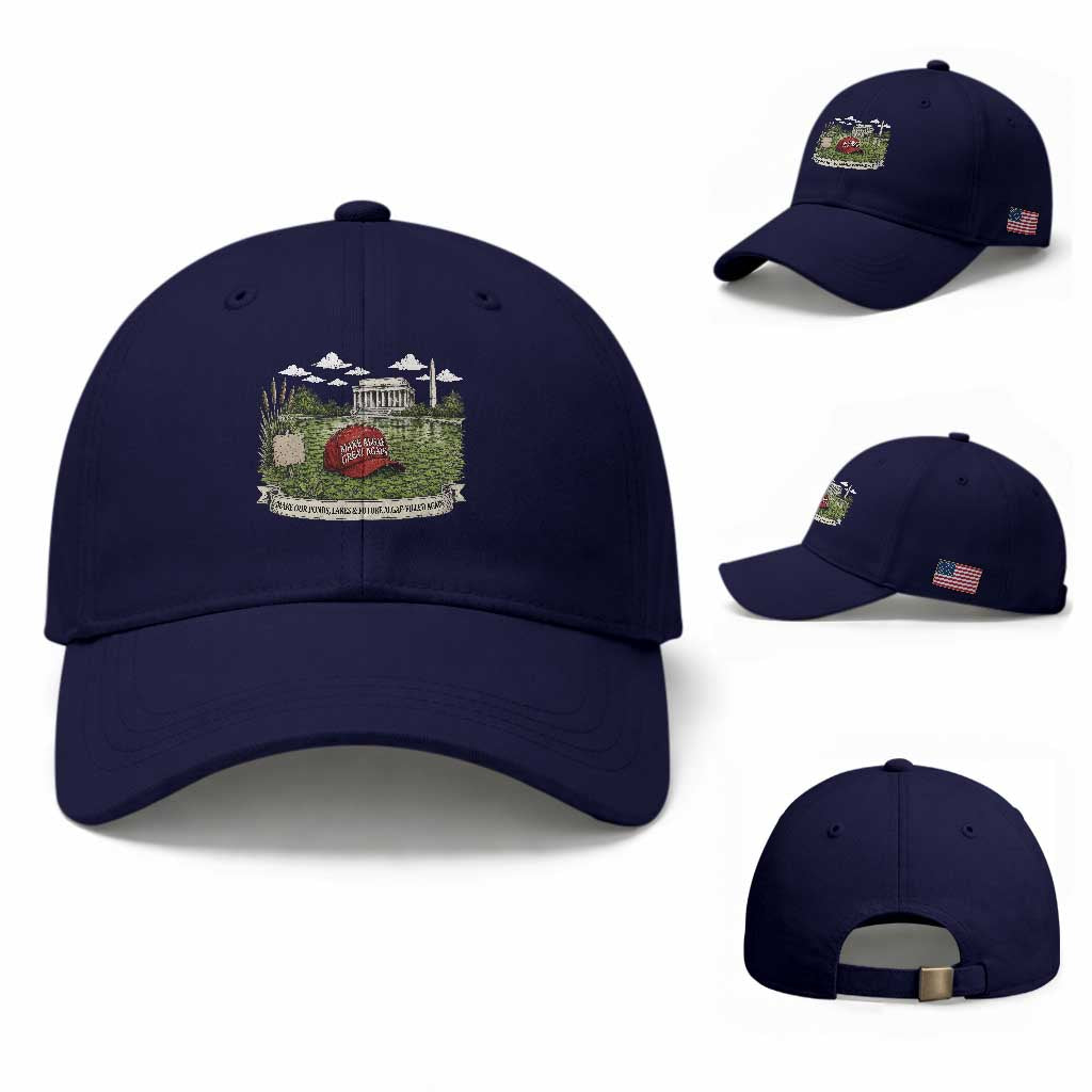 Make Algae Great Again Baseball Cap Funny Political Satire Humor TS14 Baseball Cap Universal Fit Dark Blue Print Your Wear