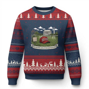 Make Algae Great Again Ugly Christmas Sweater Funny Political Satire Humor TS14 Navy Red Print Your Wear