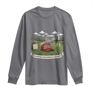 Make Algae Great Again Long Sleeve Shirt Funny Political Satire Humor TS14 S Charcoal Print Your Wear
