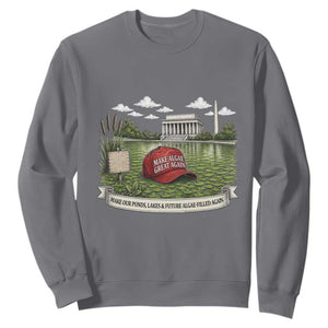 Make Algae Great Again Sweatshirt Funny Political Satire Humor TS14 S Charcoal Print Your Wear