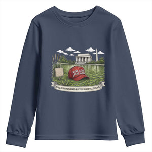 Make Algae Great Again Youth Sweatshirt Funny Political Satire Humor TS14 Navy Print Your Wear