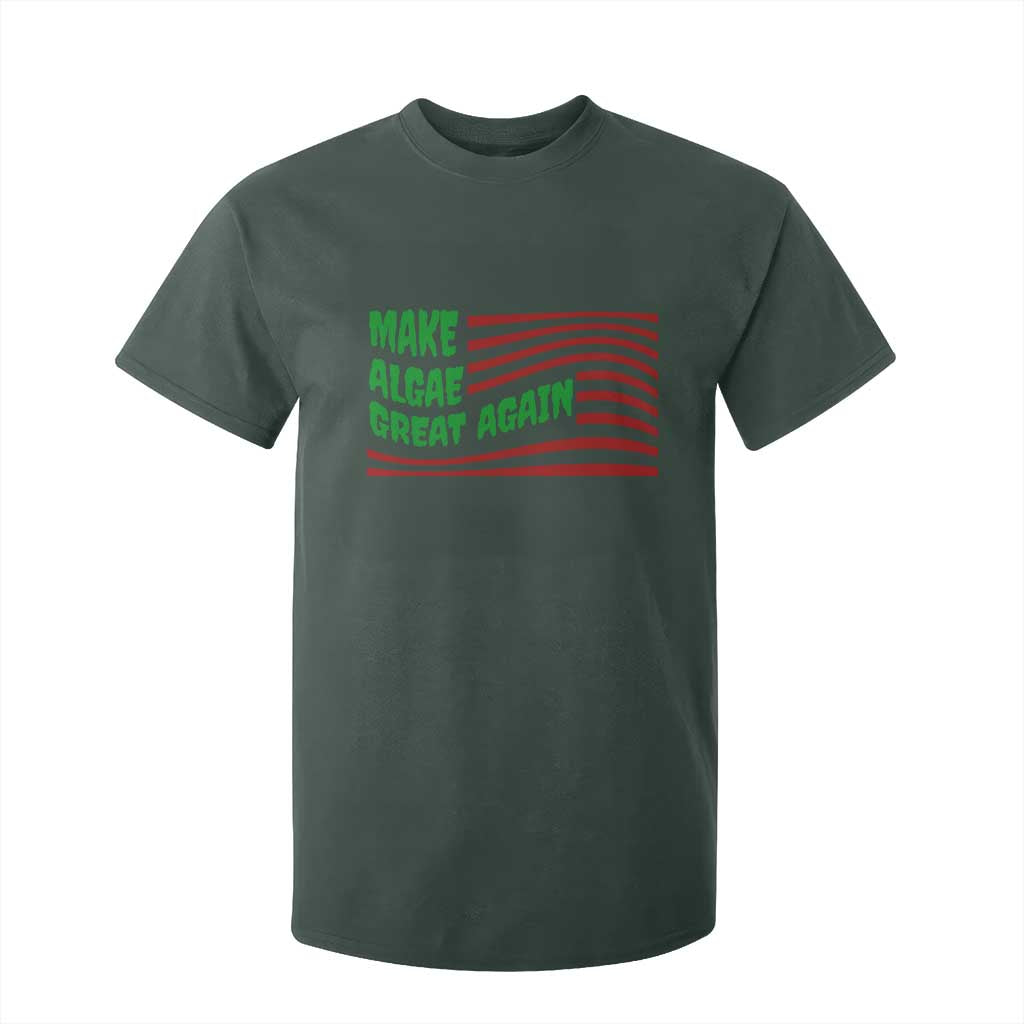 Make Algae Great Again T Shirt For Kid Funny Political Satire American Flag Meme TS14 Dark Forest Green Print Your Wear