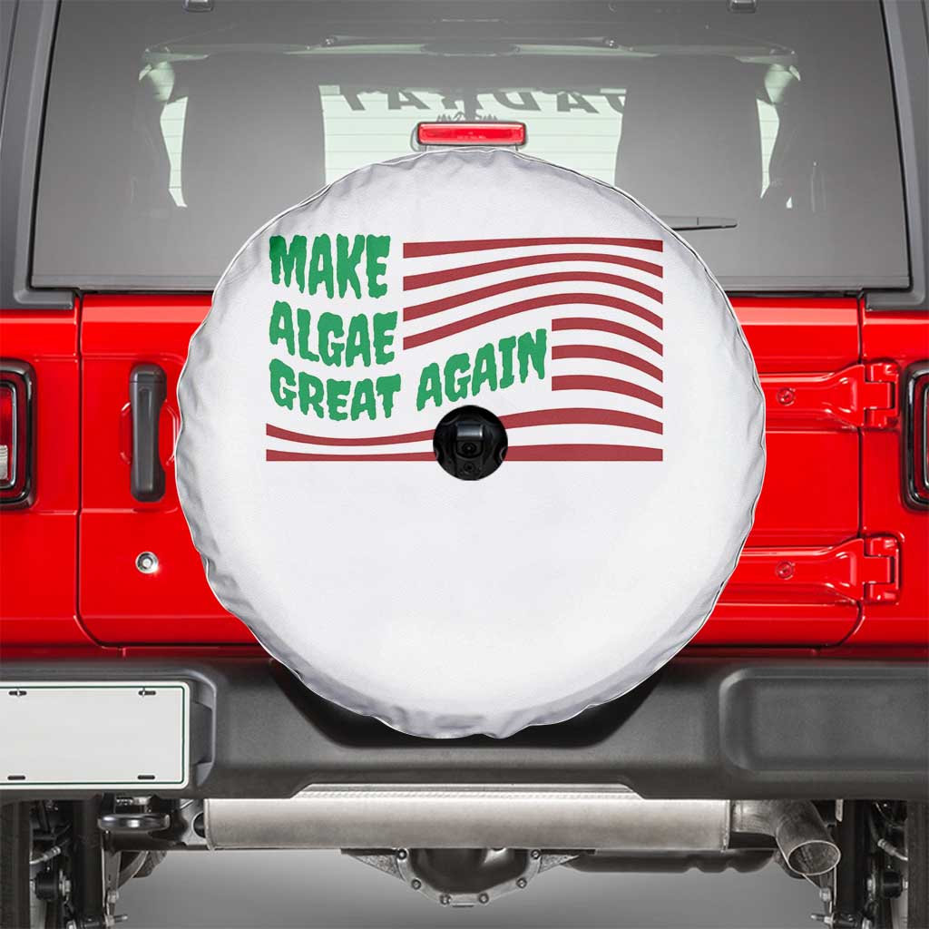 Make Algae Great Again Spare Tire Cover Funny Political Satire American Flag Meme TS14 White Print Your Wear