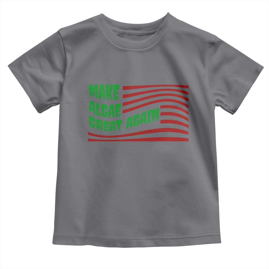 Make Algae Great Again Toddler T Shirt Funny Political Satire American Flag Meme TS14 Charcoal Print Your Wear