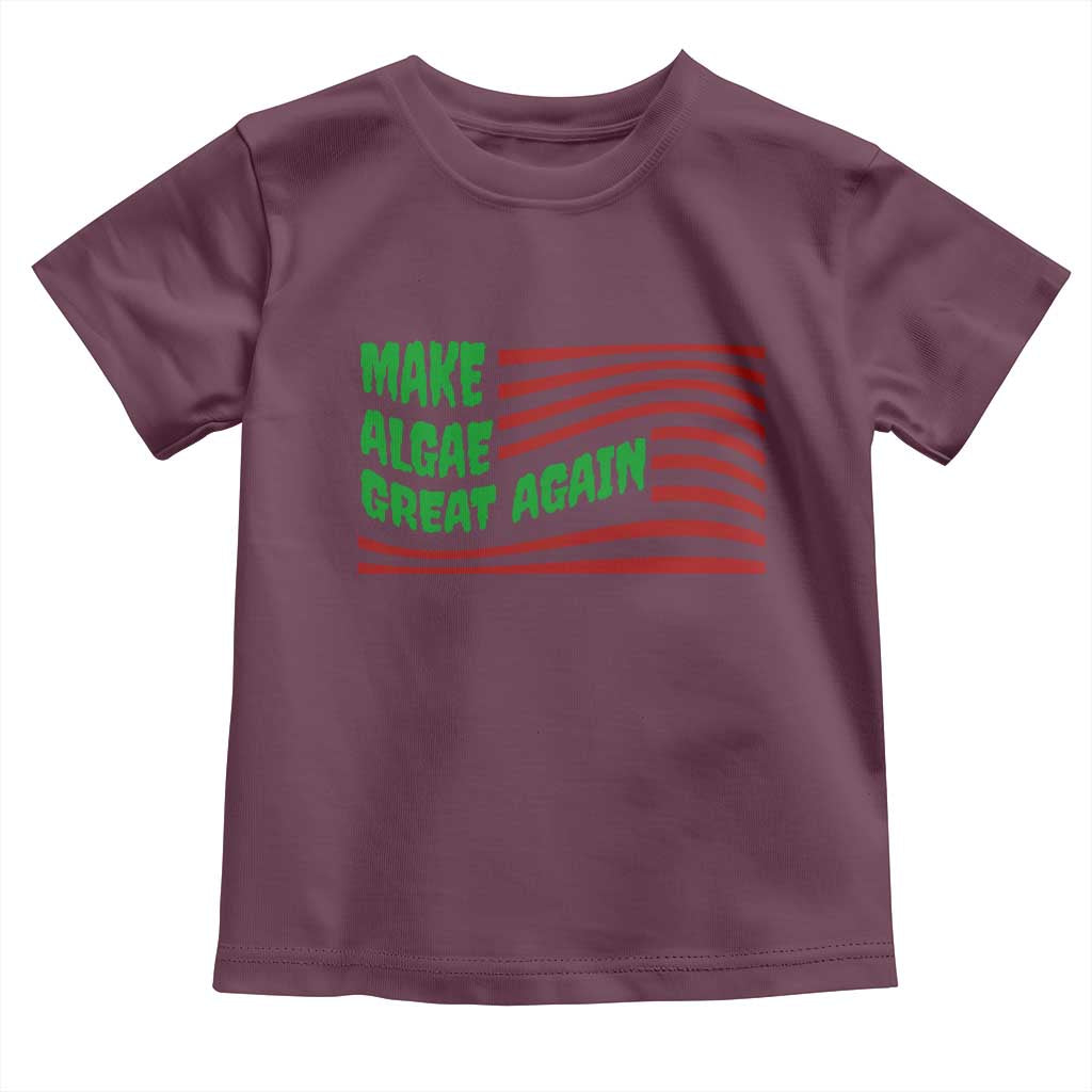Make Algae Great Again Toddler T Shirt Funny Political Satire American Flag Meme TS14 Maroon Print Your Wear