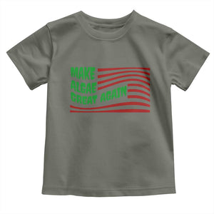Make Algae Great Again Toddler T Shirt Funny Political Satire American Flag Meme TS14 Military Green Print Your Wear