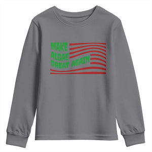 Make Algae Great Again Youth Sweatshirt Funny Political Satire American Flag Meme TS14 Charcoal Print Your Wear