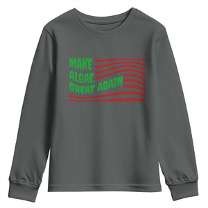 Make Algae Great Again Youth Sweatshirt Funny Political Satire American Flag Meme TS14 Dark Heather Print Your Wear