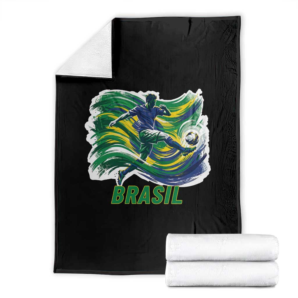 Brazil Soccer Fan Throw Blanket Brasil Flag Football Game Day Supporter TS14 Black Print Your Wear