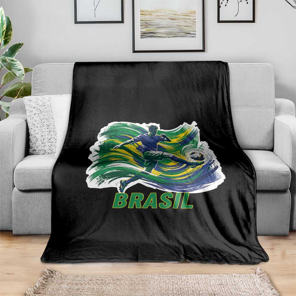 Brazil Soccer Fan Throw Blanket Brasil Flag Football Game Day Supporter TS14 Print Your Wear