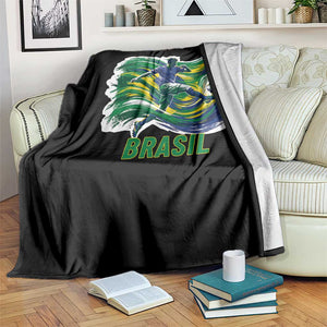 Brazil Soccer Fan Throw Blanket Brasil Flag Football Game Day Supporter TS14 Print Your Wear