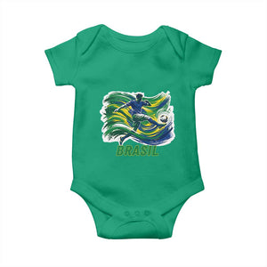 Brazil Soccer Fan Baby Onesie Brasil Flag Football Game Day Supporter TS14 Irish Green Print Your Wear