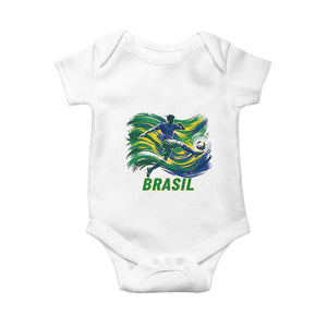 Brazil Soccer Fan Baby Onesie Brasil Flag Football Game Day Supporter TS14 White Print Your Wear