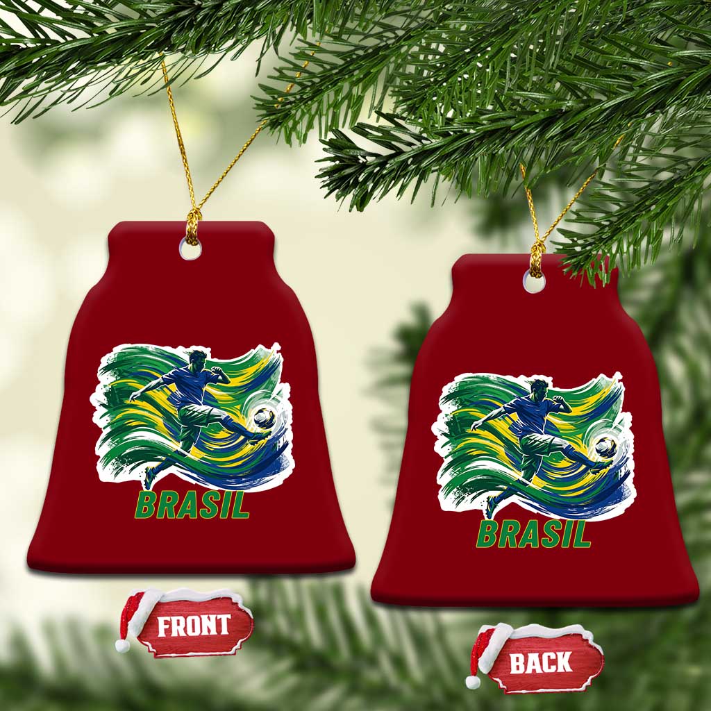 Brazil Soccer Fan Ceramic Ornament Brasil Flag Football Game Day Supporter TS14 Print Your Wear