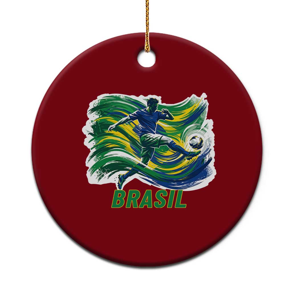 Brazil Soccer Fan Ceramic Ornament Brasil Flag Football Game Day Supporter TS14 1pc Red Print Your Wear