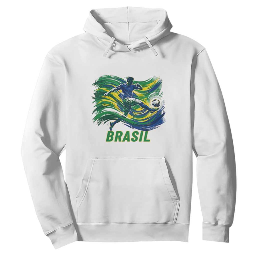 Brazil Soccer Fan Hoodie Brasil Flag Football Game Day Supporter TS14 White Print Your Wear