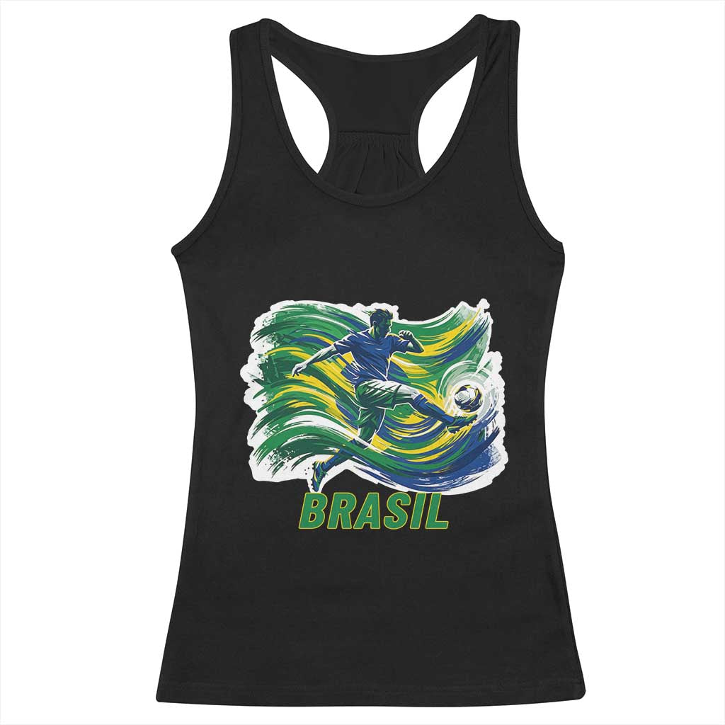 Brazil Soccer Fan Racerback Tank Top Brasil Flag Football Game Day Supporter TS14 Black Print Your Wear